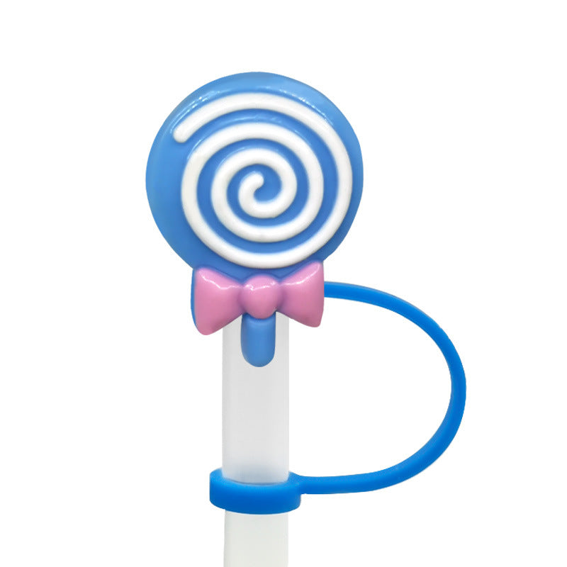 Wholesale 10pcs/pack Straw Cap Flower Fruit Straw Cover Silicone Dust Plug Party Straw